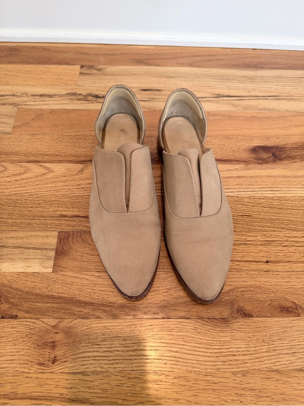 Nisolo Emma d’Orsay Oxford Beige Tan Slip-On Leather Loafers, Size 11 - Picture 2 of 9